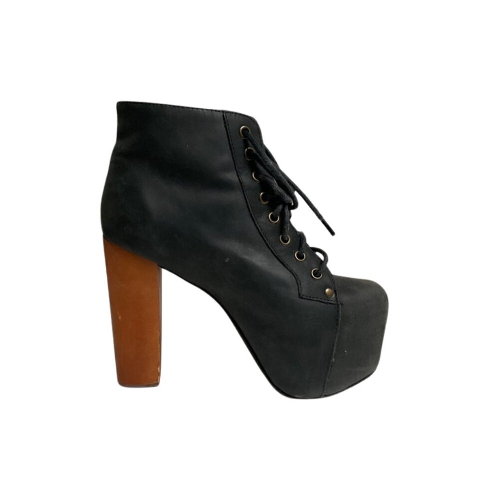 Women's Boots, Black Lace Up Ankle Boots, Jeffrey Campbell Brand Size 6